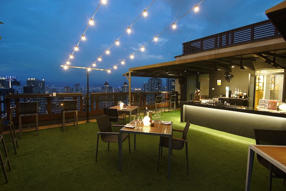 Outdoor banquet area