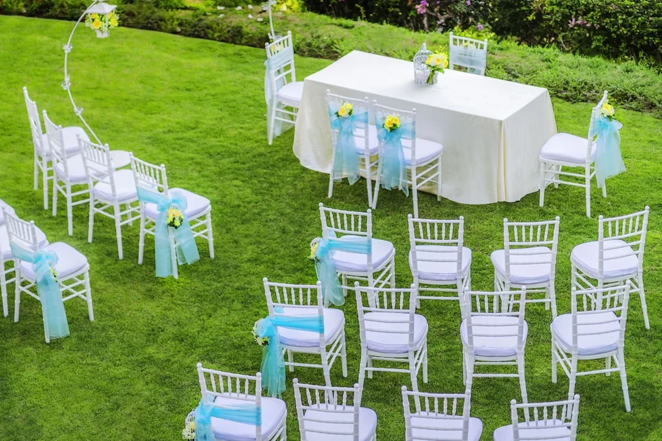 Outdoor wedding area