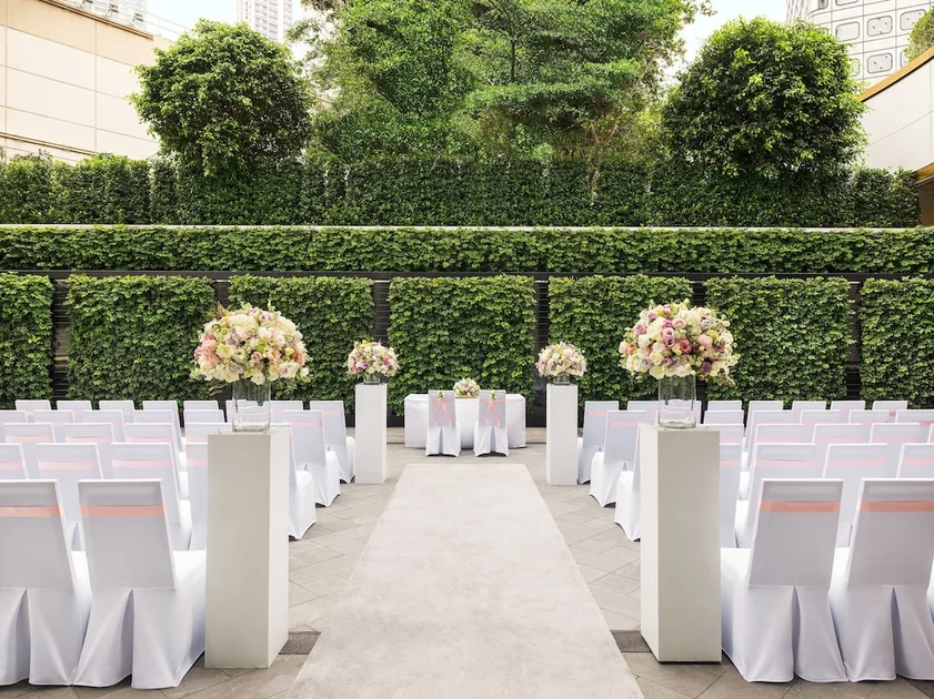 Outdoor banquet area